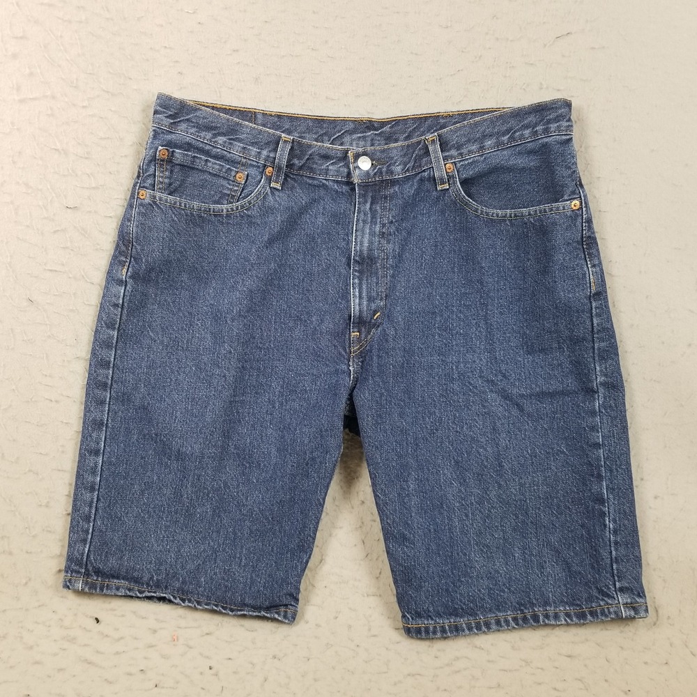 Levi's Shorts Mens 38 Blue Denim 505 Regular Fit Dark Wash Cotton 34505-2114